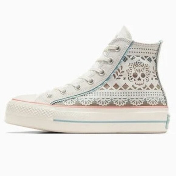 CONVERSE Day Of The Dead Chuck Taylor All Star Lift Women's Hi Top Sneaker, 10.5 - Picture 2 of 10